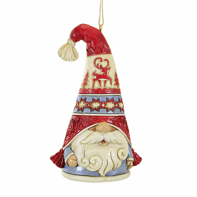 Jim Shore Nordic Noel Gnome Flap Hat - One Ornament 4.25 Inch, Polyresin - Ornament Heartwood Creek 6012895 (59820)