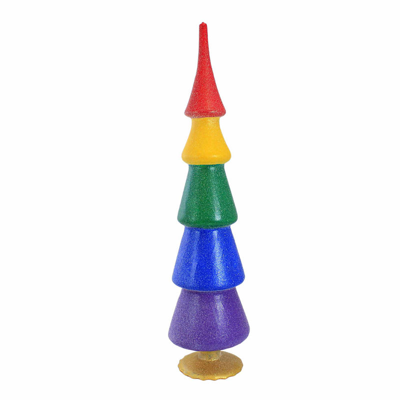Craftoutlet.Com Rainbow Tree - One Glass Tree 17.5 Inch, Glass - Gold Base Sugar Coating 175425 (59837)