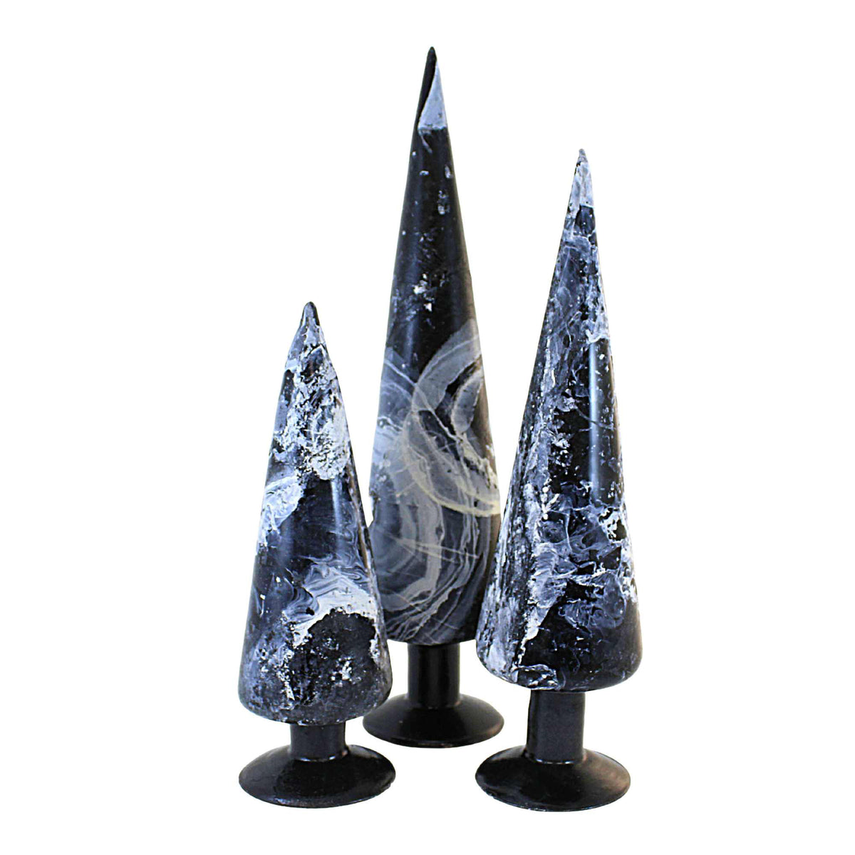 Black & White Swirl Glass Trees 59840