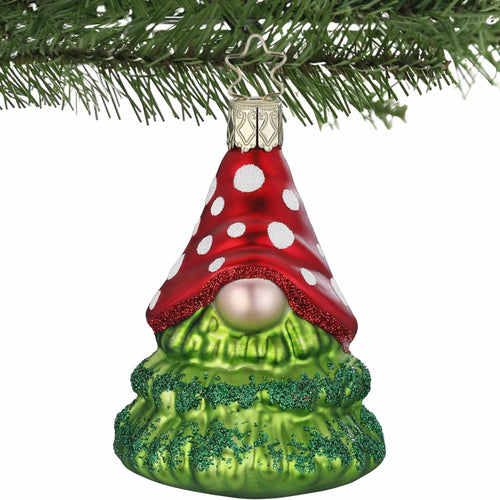 Inge Glas Tree Gnome With Red Hat - - SBKGifts.com