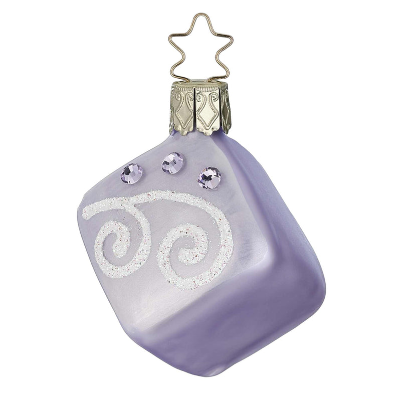 Inge Glas Lavender Petit Four - One Ornament 2.0 Inch, Glass - Christmas Spring Dessert 10135S023 (60012)