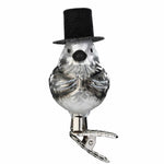Inge Glas Bird Groom - One Ornament 2.75 Inch, Glass - Wedding Top Hat Ornament Christmas 10125S023 (60023)
