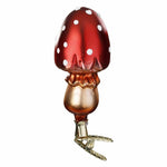 Inge Glas Pointed Hat - One Ornament 4.0 Inch, Glass - Christmas Spring Mushroom Clip-On 10047S023 (60024)