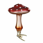 Inge Glas Forest Mushroom - One Ornament 3.25 Inch, Glass - Clip-On Ornament Spring Christmas 10046S023 (60027)