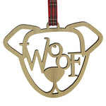 Enesco Woof Ornament - One Ornament 4.0 Inch, Wood - Laser Cut Department 56 6013533 (60075)
