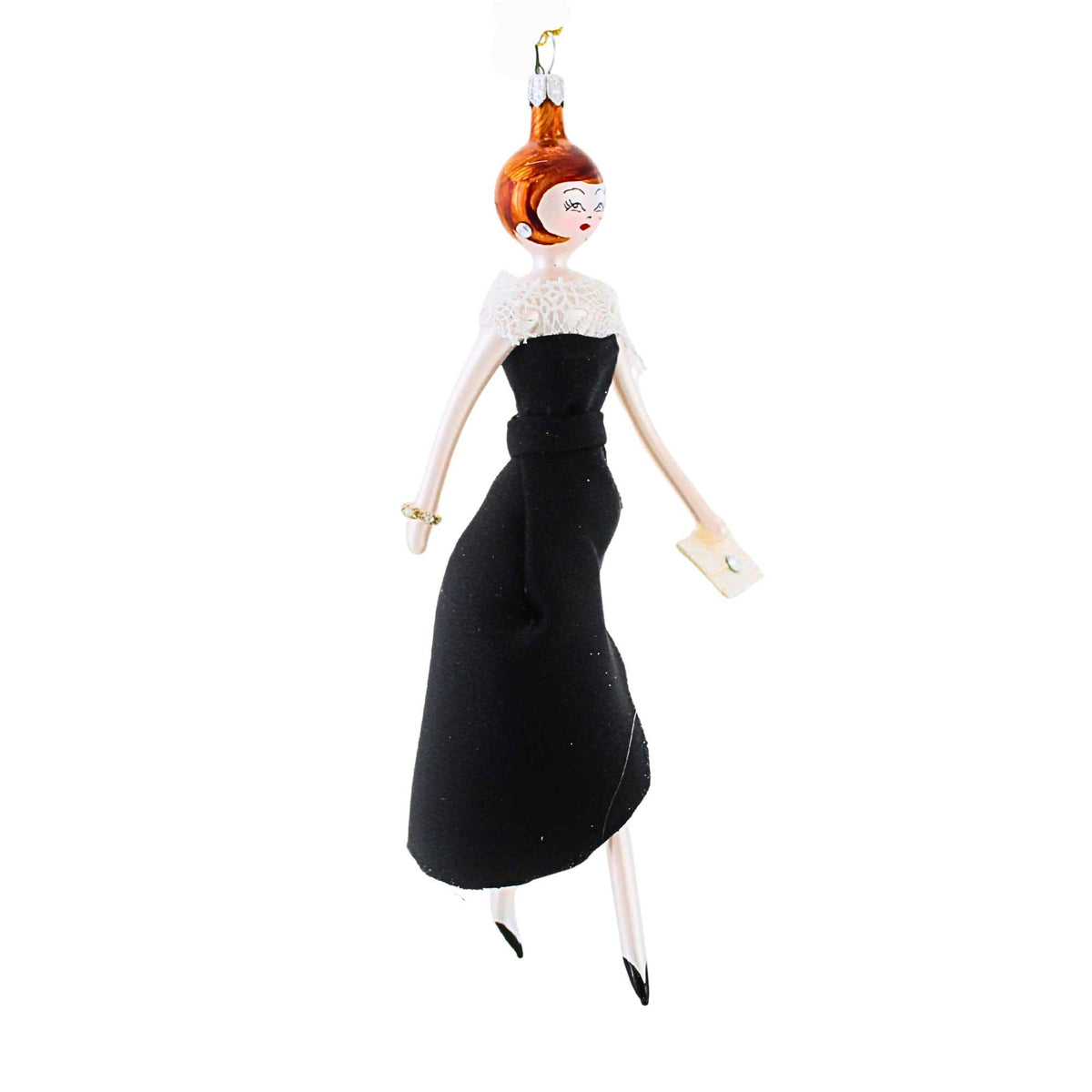 De Carlini Italian Ornaments Uma In Black Thigh High Slit Dress - - SBKGifts.com