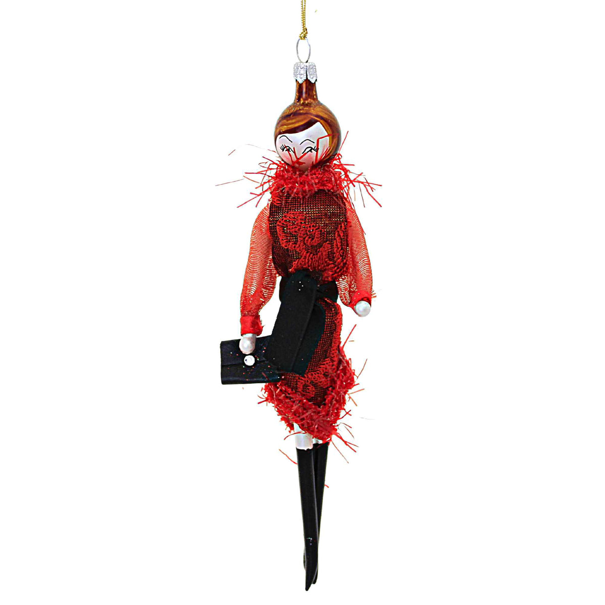 (60100) Luxury In Red Satin & Tinsel Fur