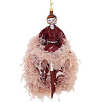 De Carlini Italian Ornaments Alejandra In Pink Feather - 1 Glass Ornament 7.00 Inch, Glass - Diva Shopping Ladies Dancer Do7790 (60102)