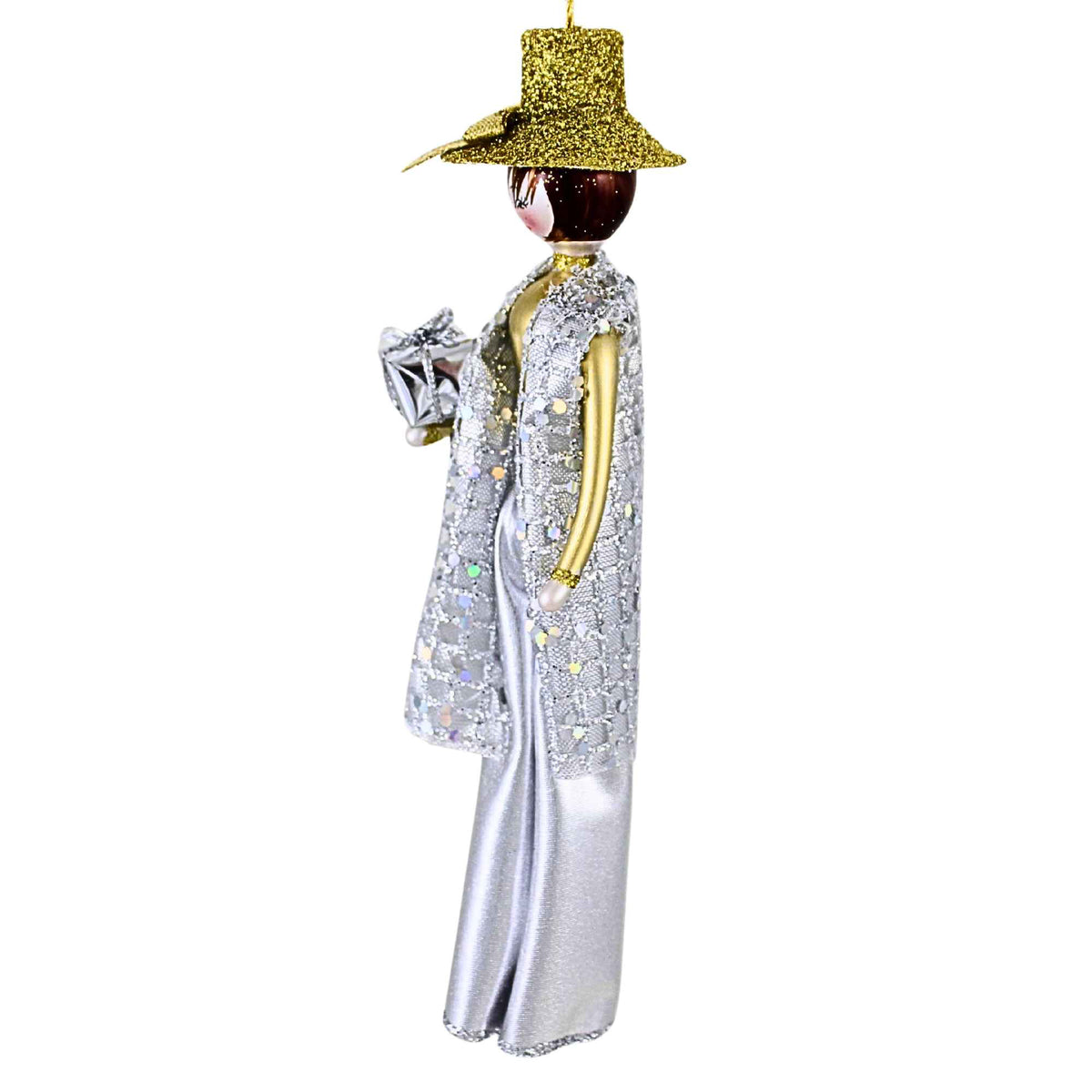 De Carlini Italian Ornaments Millicent In Silver And Gold - - SBKGifts.com