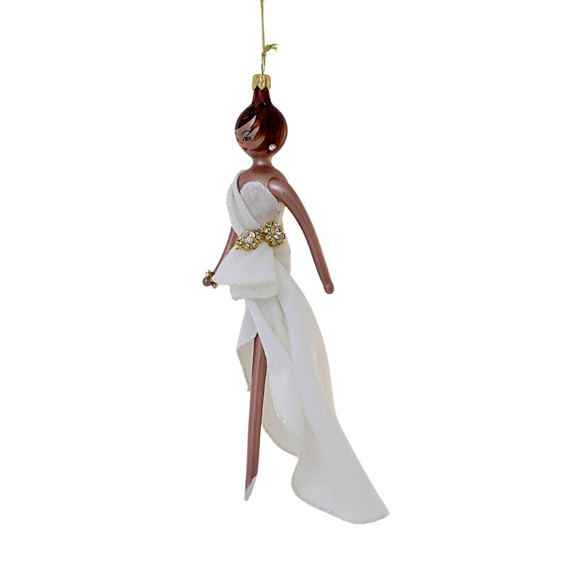 De Carlini Naomi Sparkles In A Elegant White Dress - - SBKGifts.com