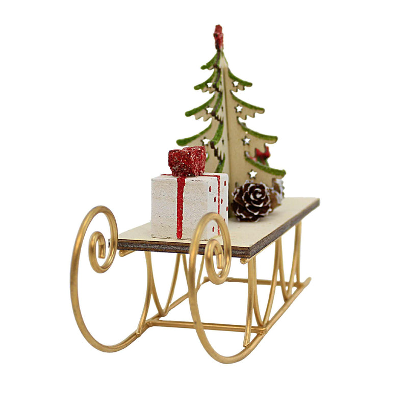 Option 2 Holiday Decorations On Wood Sleigh - - SBKGifts.com