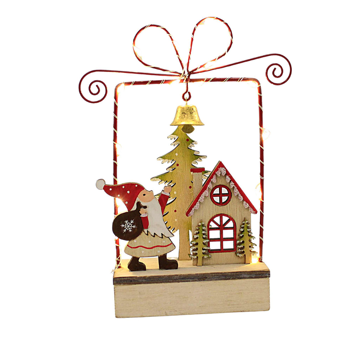 (60173) Wire Frame Santa Table Scene