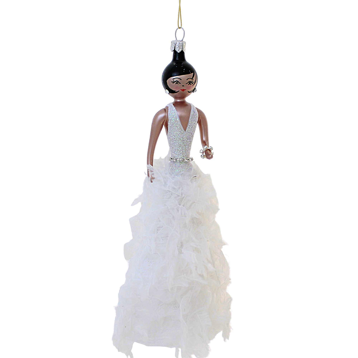 (60178) Annalise In White Feathered Gown