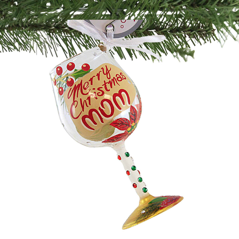 Lolita Glassware Merry Christmas Mom - - SBKGifts.com