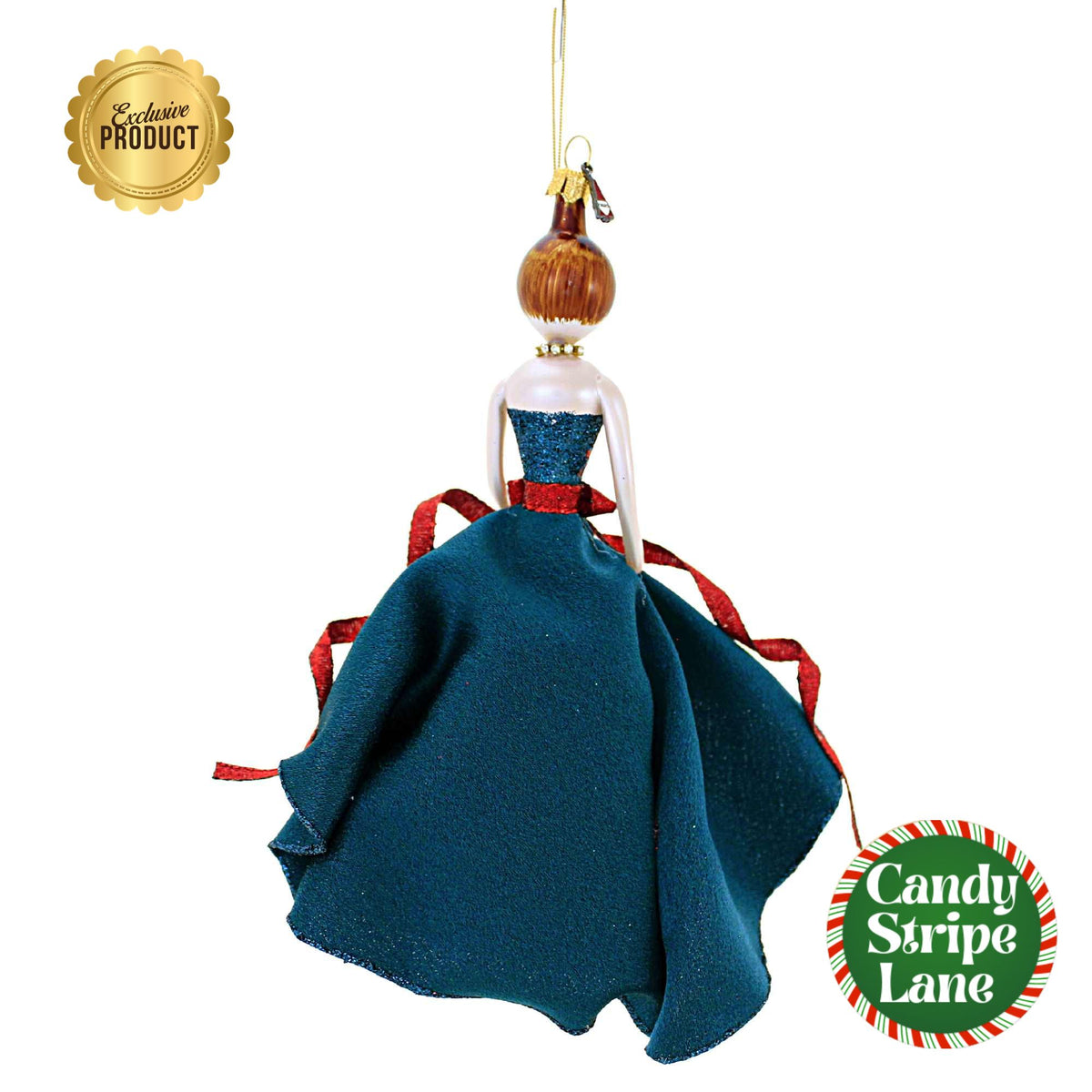 Santa Land Nicolette In Candy Cane Striped Ball Gown - - SBKGifts.com
