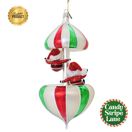 Santa Land Nick & Nicky's Candy Stripe Carousel - - SBKGifts.com