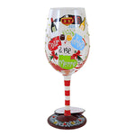 Lolita Glassware Pour, Drink & Be Merry - One Wine Glass 9 Inch, Glass - Hand Painted Wine Glass 6013114 (60236)