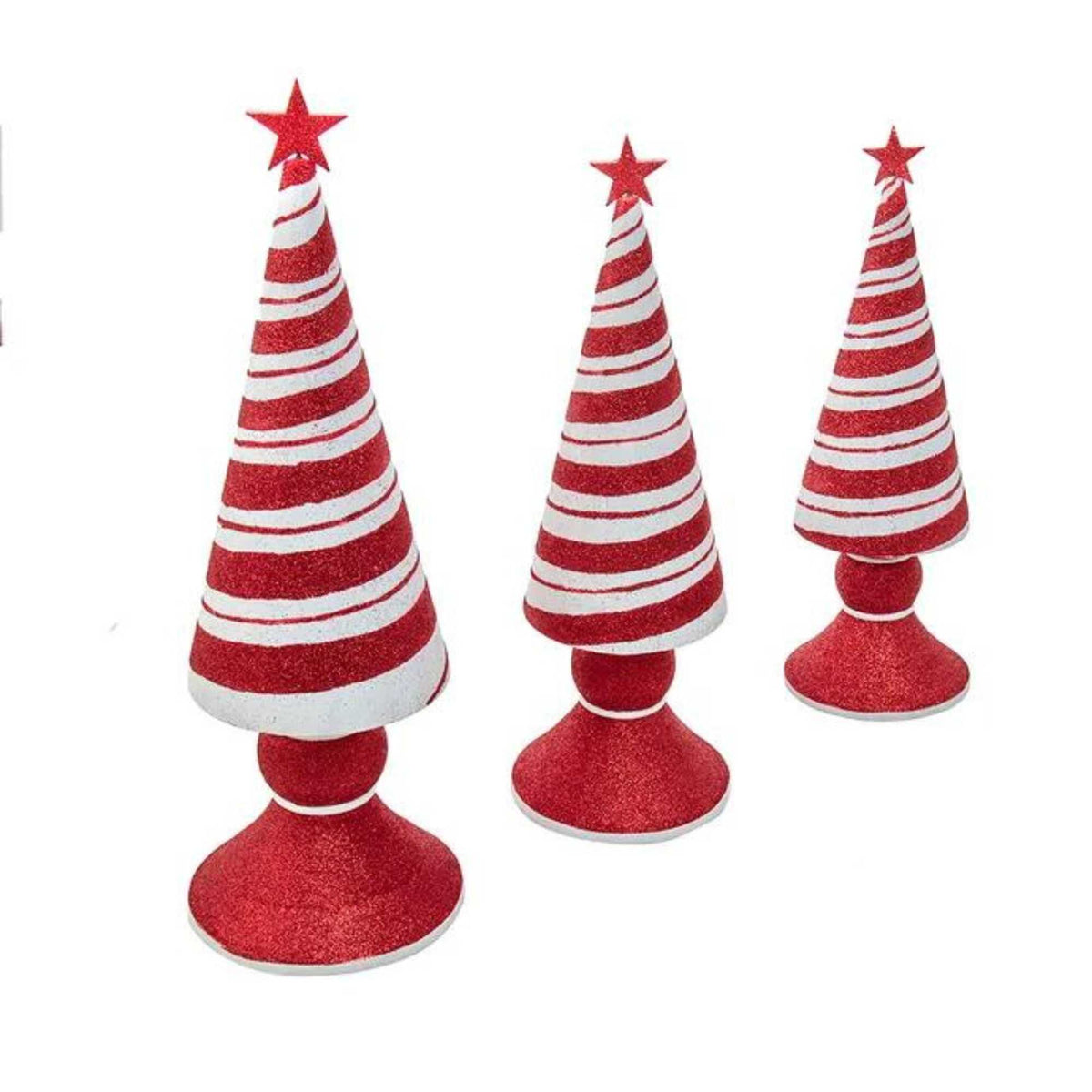 Jolly Jingles Peppermint Stripe Trees Set/3 60247