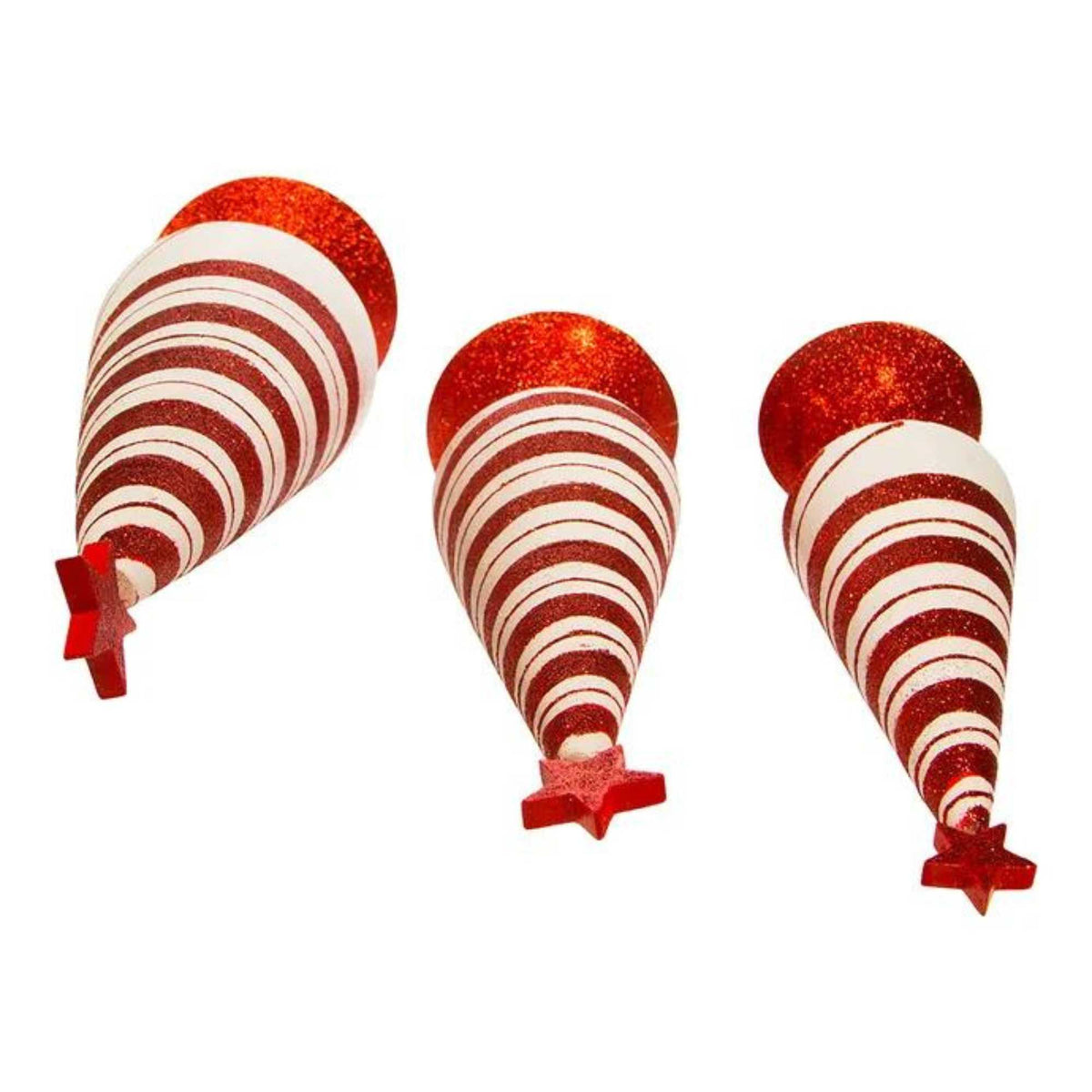 Kurt S. Adler Jolly Jingles Peppermint Stripe Trees Set/3 - - SBKGifts.com