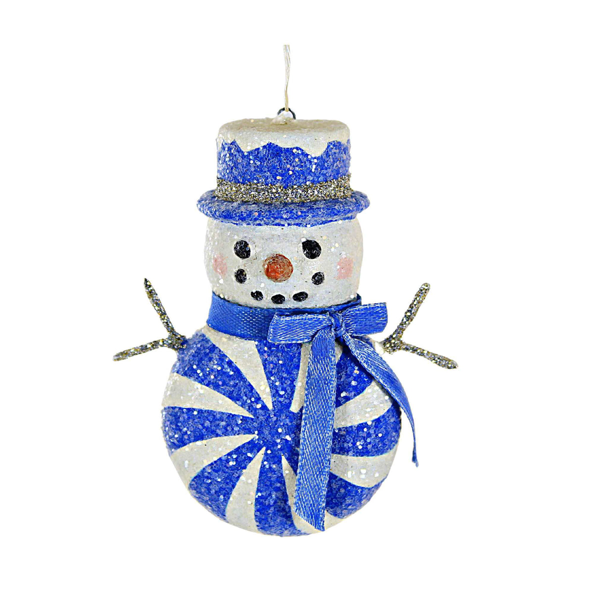 (60286) Blue Peppermint Snowman Ornament