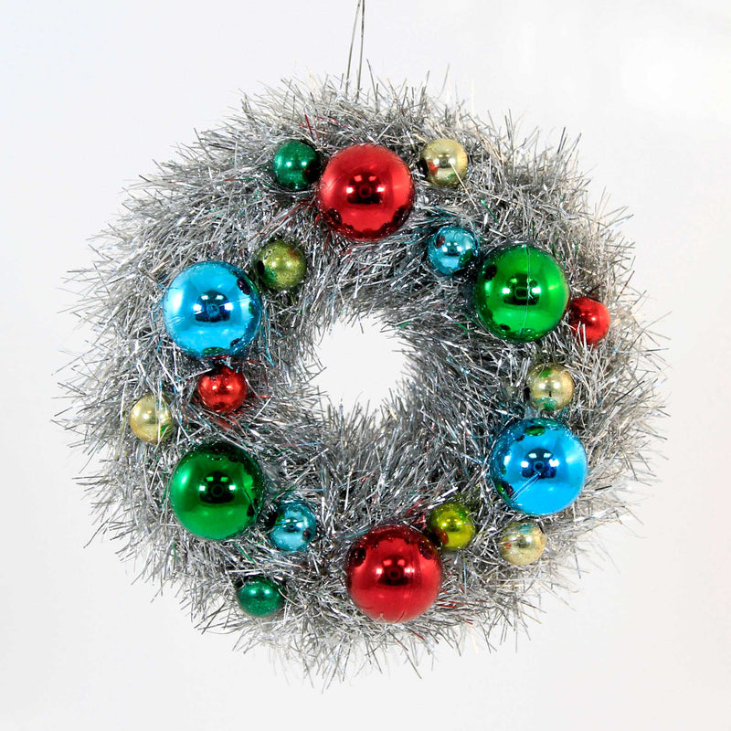 Bethany Lowe Merry & Bright Tinsel Wreath (Sm) - One Ornament 4.5 Inch,  Plastic - Christmas Ornament Beads Lc2420