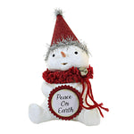 Bethany Lowe Peace On Earth Snowman - One Figurine 6.75 Inch, Polyresin - Christmas Tinsel Michelle Allen Ma2080 (60292)