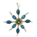 Bethany Lowe Turquoise Starburst Ornament - One Ornament 7.0 Inch, Glass - Christmas Beads Lc2435 (60298)