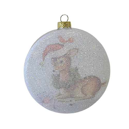 Bethany Lowe Brights Christmas Deer Glass Disk - - SBKGifts.com