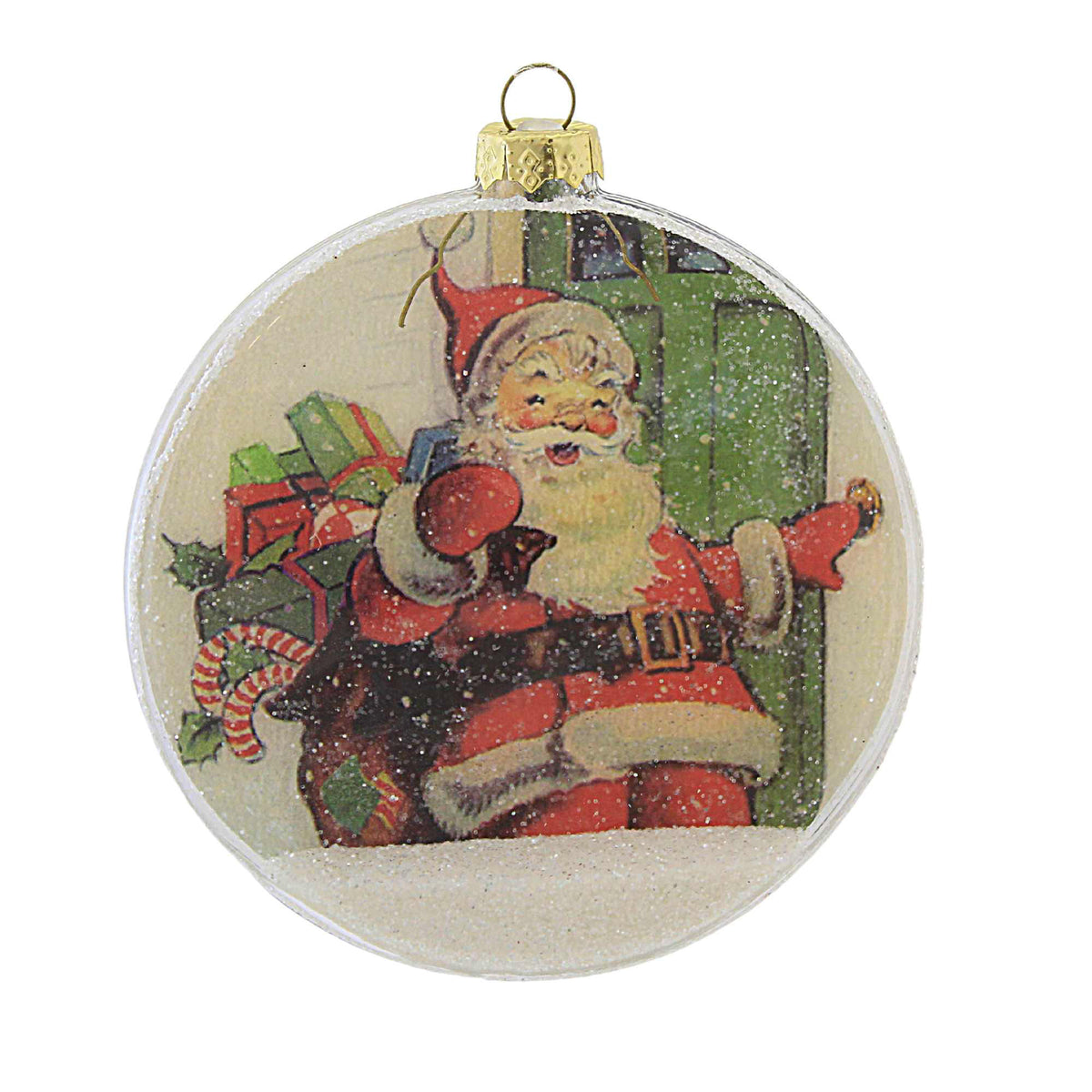 (60309) Santa Glass Disk Ornament