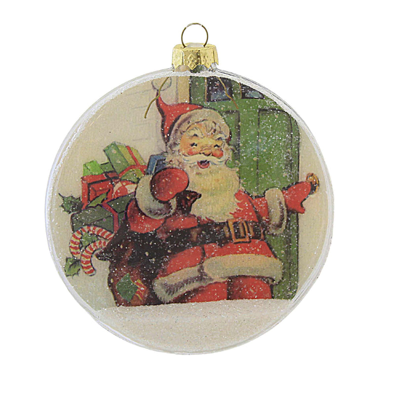 (60309) Santa Glass Disk Ornament