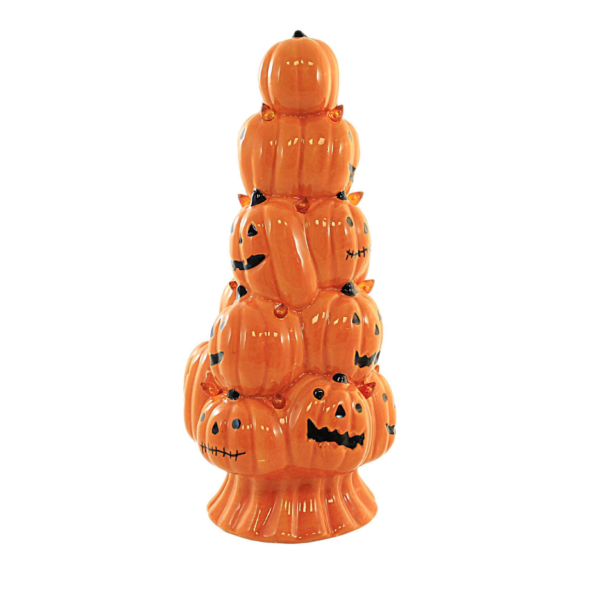 Transpac Stacked Jack-O-Lantern Tree - - SBKGifts.com
