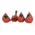 Transpac Cardinal Figurine Set - Set Of Four Red Birds 4.5 Inch, Polyresin - Figurine Red Bird Y1762 (60332)