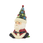 Bethany Lowe Retro Santa Seated With Tree Hat - One Figurine 5.5 Inch, Polyresin - Christmas Figurine Sisal Tl2371 (60371)