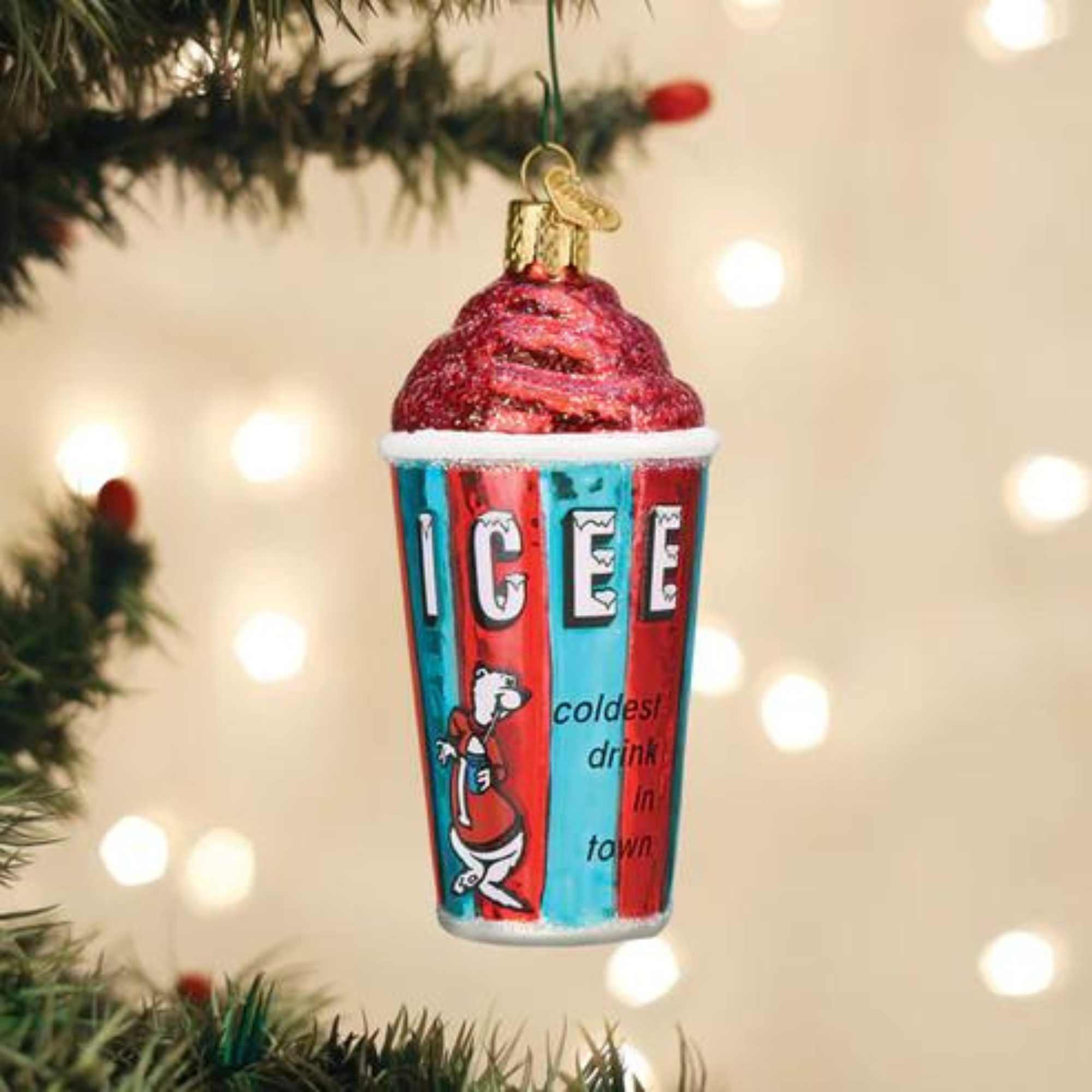 Old World Christmas 4.00In Icee, Glass, Ornament Frozen Drink
