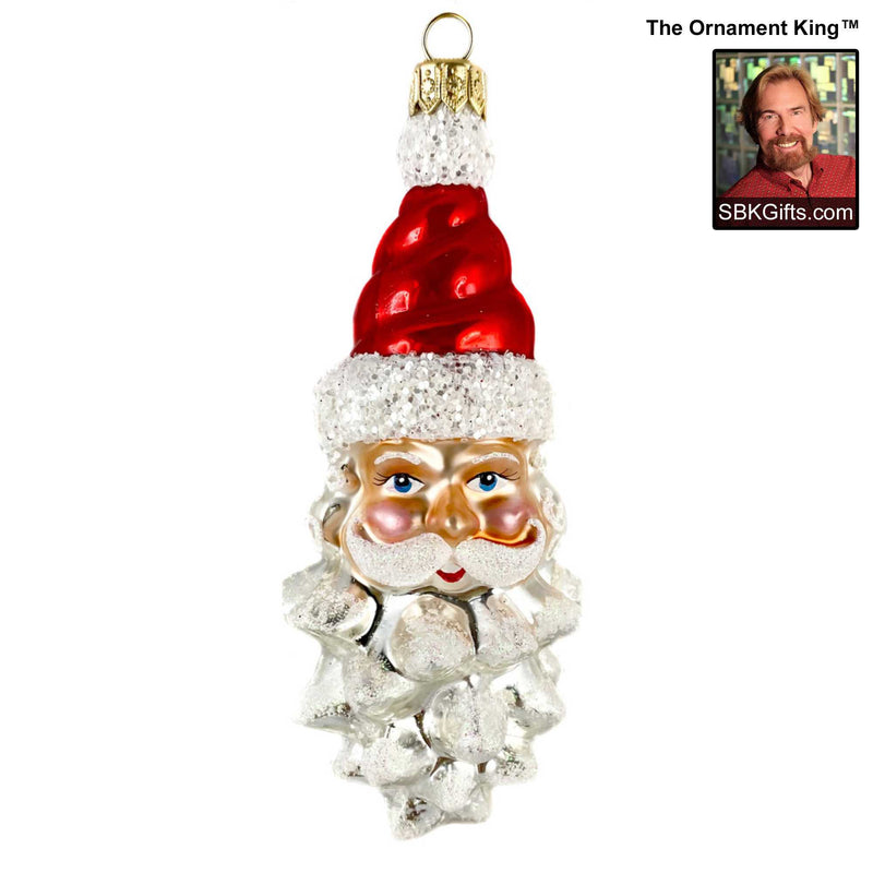 Preorder Hy 24 Mr. Claus - 1 Glass Ornament Inch, - Santa Head Ornament 24 30033 (60471)