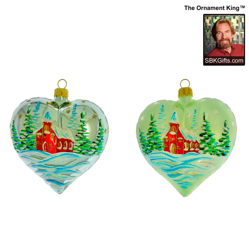 Preorder Hy 24 Country Heart '24 - 2 Glass Ornaments Inch, - Vintage Ornament 24 30042 Set2 (60476)