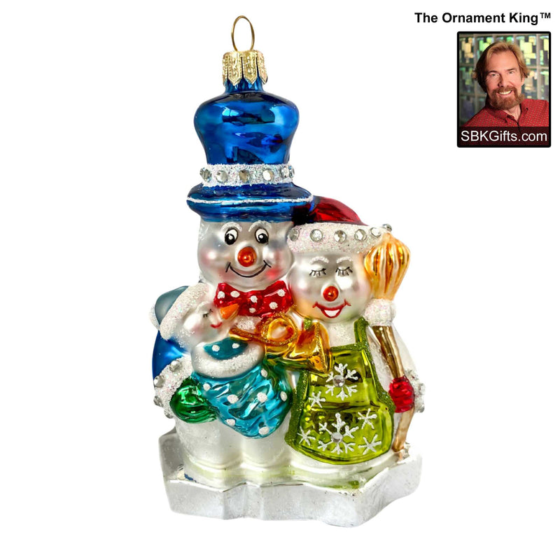 Preorder Hy 24 The Finlanders - 1 Glass Ornament Inch, - Snowman Couple Ornament 24 30053 (60482)