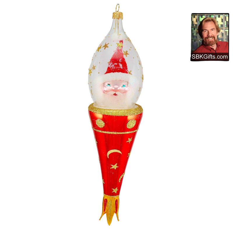 (60490) Heartfully Yours Starflight, 10.00 Inch, Santa Space Italian Ornament 24 30079