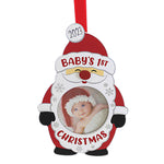 Malden International Designs Baby's 1St Christmas Ornament 2023 - One Ornament 5.25 Inch, Wood - Santa Picture Frame 8062810 (60505)