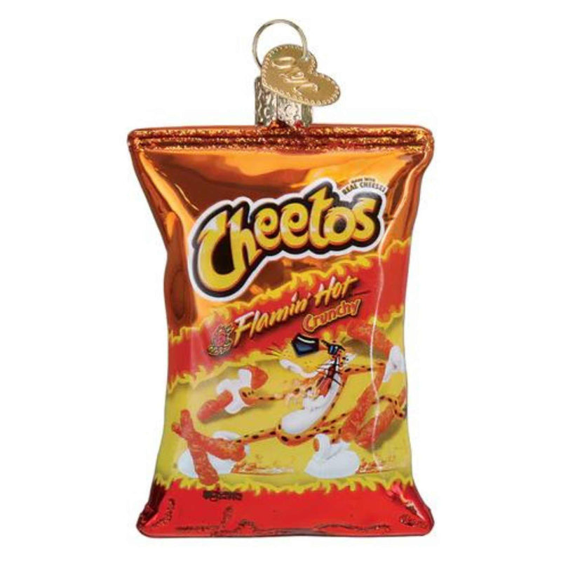 Old World Christmas Flamin' Hot Cheetos - One Ornament 3.25 Inch, Glass - Ornament Crunchy Snack 32592 (60529)