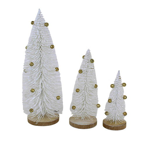 Option 2 White Bristle Tree With Gold Bells - - SBKGifts.com