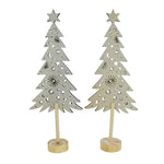 Option 2 Natural Die Cut Wooden Trees - Set Of 2 Trees 16.00 Inch, Wood - Christmas Winter St/2 Star A71022 (60532)