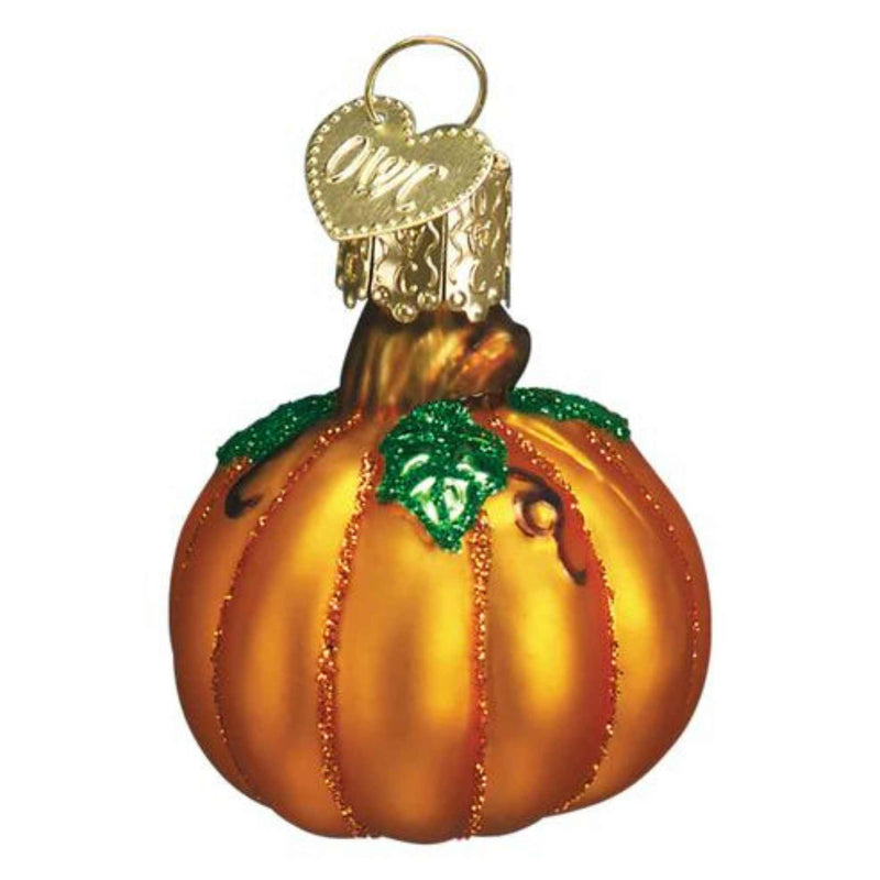 Old World Christmas Small Pumpkin - One Ornament 1.75 Inch, Glass - Thanksgiving Fall Ornament 28146 (60546)