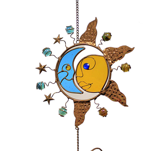 Craftoutlet.Com Sun Moon Copper Glass Chime - - SBKGifts.com