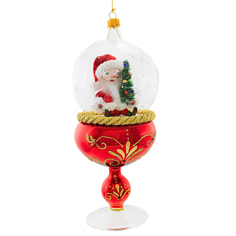 (60597) Sitting Santa Dome Tabletop Pedestal