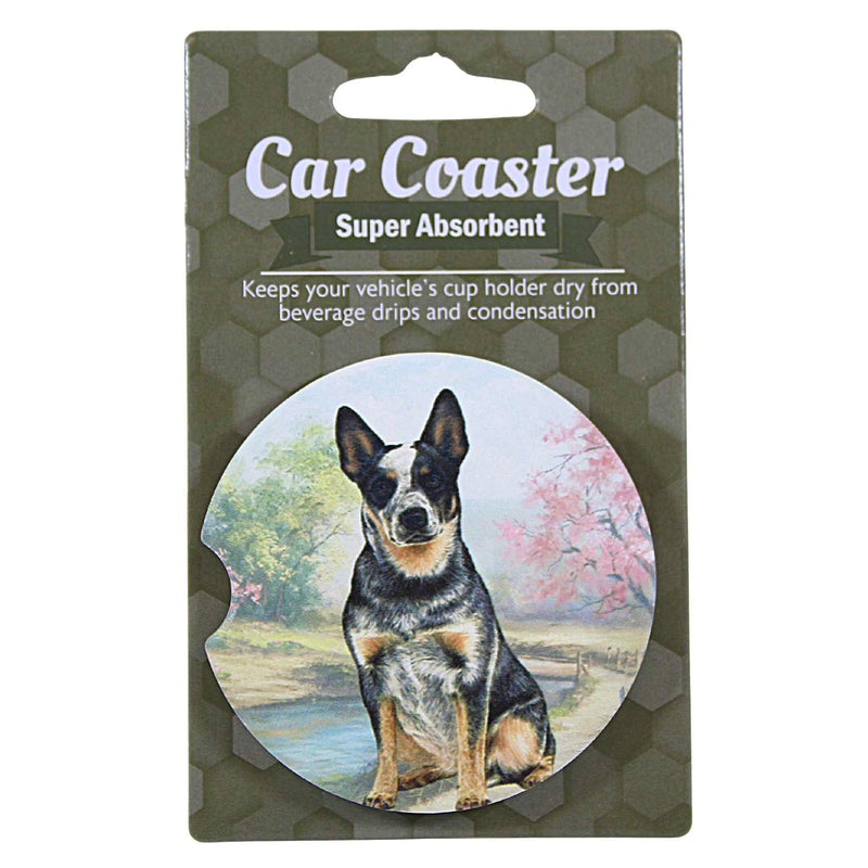 E & S Imports Australian Cattle Dog Car Coaster - 1 Car Coaster Inch, Sandstone - Super Absorbent 23390 (60617)