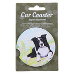 E & S Imports Border Collie Car Coaster - 1 Car Coaster Inch, Sandstone - Super Absorbent 2335 (60626)