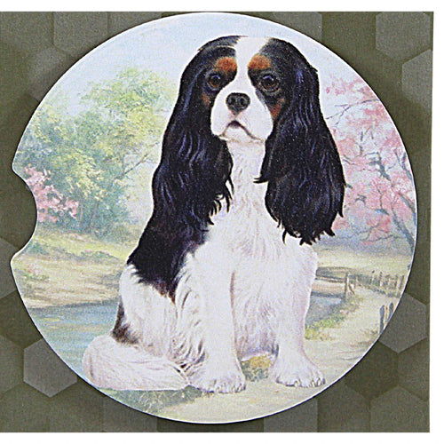 E & S Imports Cavalier King Charles(Tri-Colored) Car Coaster - - SBKGifts.com