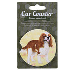 E & S Imports Cavalier King Charles (Tan)Car Coaster - 1 Car Coaster Inch, Sandstone - Super Absorbent 23318 (60636)