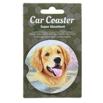 E & S Imports Golden Retriever Car Coaster - 1 Car Coaster Inch, Sandstone - Super Absorbent 23315 (60638)